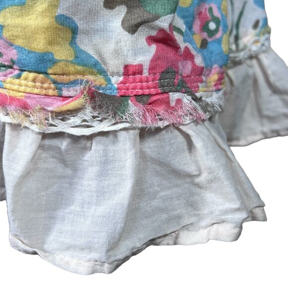 Free People Women’s Floral Racerback Tunic Length Boho Cami Tank Blouse Medium - Picture 12 of 15